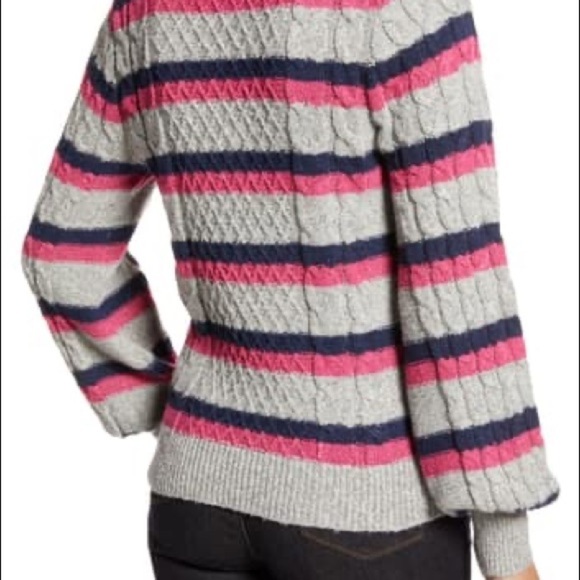 Halogen Atlantic Pacific NWOT Cable Stripe Sweater - Picture 2 of 8